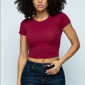 Donna Crop Top - Burgundy